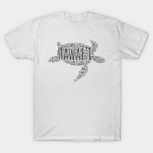 Hawaiian Islands Sea Turtle Word Art T-Shirt